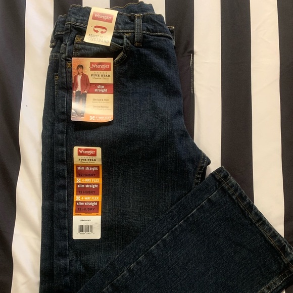 Wrangler Advanced Comfort Slim Straight Jeans 12 Husky - Picture 3 of 4